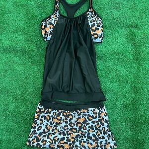 Leopard Print Swim Set with shorts